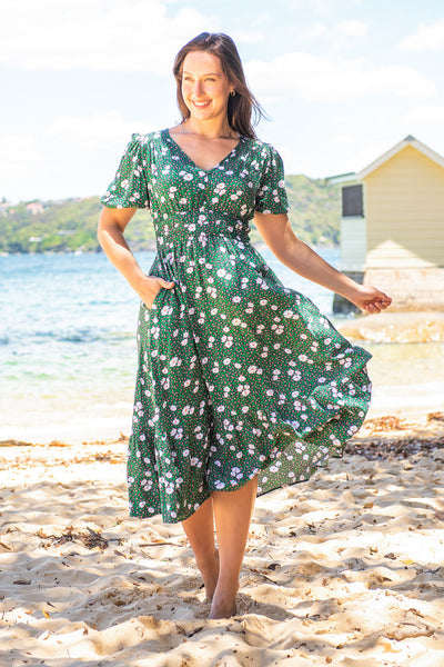 Darcy Dress - Green Floral