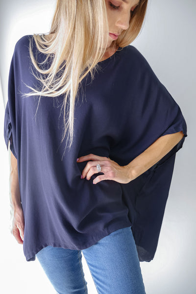 Drape Top - Navy
